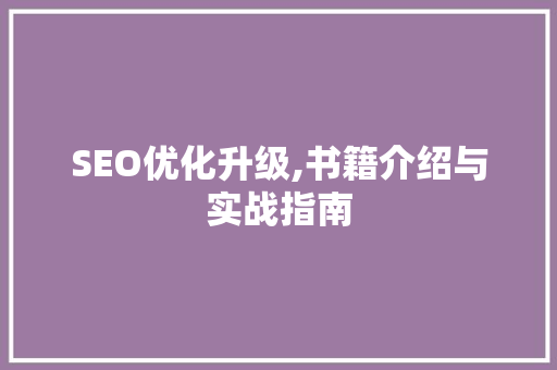 SEO优化升级,书籍介绍与实战指南