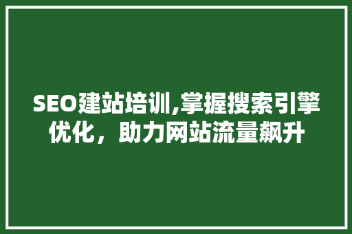 SEO建站培训,掌握搜索引擎优化，助力网站流量飙升