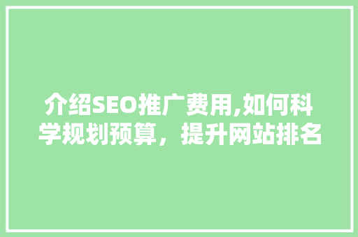 介绍SEO推广费用,如何科学规划预算，提升网站排名