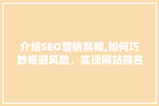 介绍SEO营销黑帽,如何巧妙规避风险，实现网站排名提升