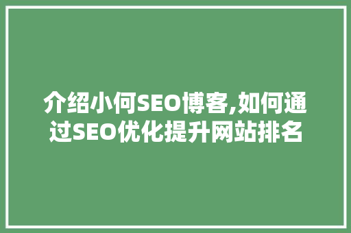 介绍小何SEO博客,如何通过SEO优化提升网站排名