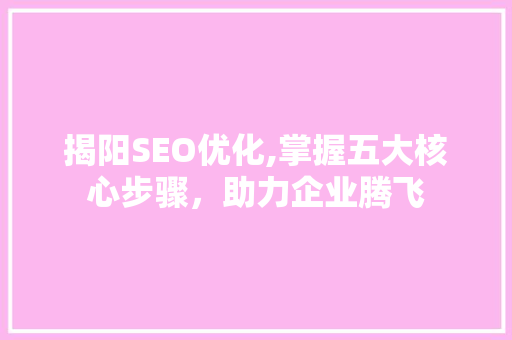 揭阳SEO优化,掌握五大核心步骤，助力企业腾飞