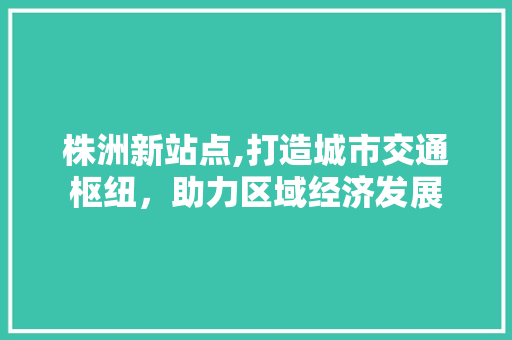 株洲新站点,打造城市交通枢纽，助力区域经济发展