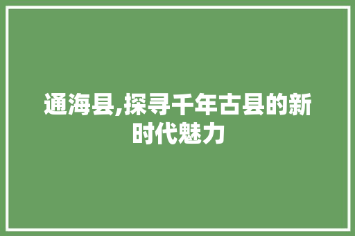 通海县,探寻千年古县的新时代魅力