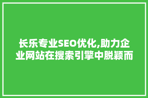 长乐专业SEO优化,助力企业网站在搜索引擎中脱颖而出