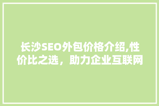 长沙SEO外包价格介绍,性价比之选，助力企业互联网营销