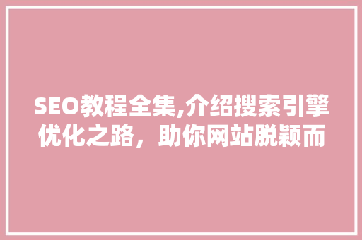 SEO教程全集,介绍搜索引擎优化之路，助你网站脱颖而出