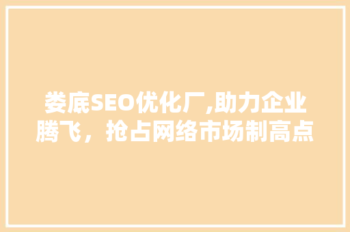 娄底SEO优化厂,助力企业腾飞，抢占网络市场制高点