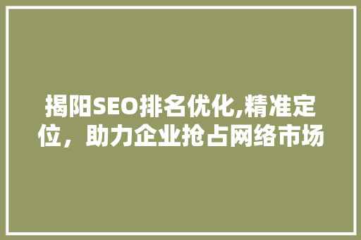 揭阳SEO排名优化,精准定位，助力企业抢占网络市场制高点