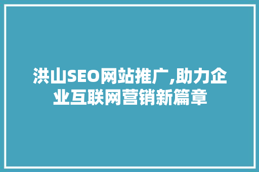 洪山SEO网站推广,助力企业互联网营销新篇章