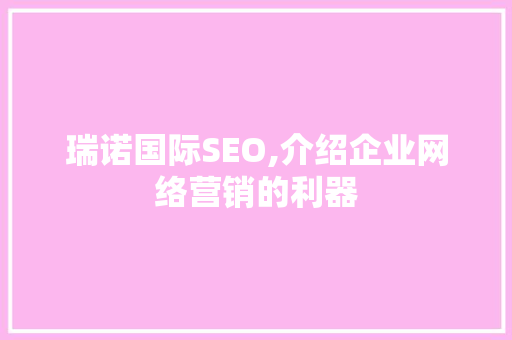 瑞诺国际SEO,介绍企业网络营销的利器
