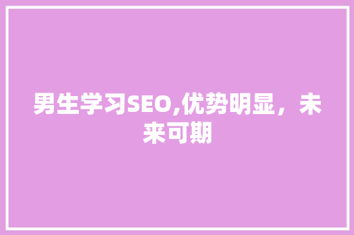 男生学习SEO,优势明显，未来可期  第1张