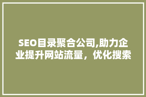 SEO目录聚合公司,助力企业提升网站流量，优化搜索引擎排名