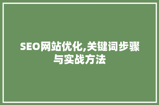 SEO网站优化,关键词步骤与实战方法