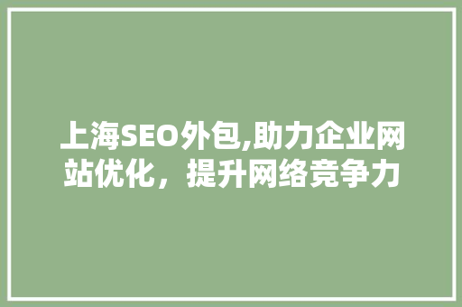 上海SEO外包,助力企业网站优化，提升网络竞争力