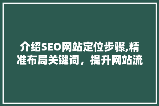 介绍SEO网站定位步骤,精准布局关键词，提升网站流量与转化率