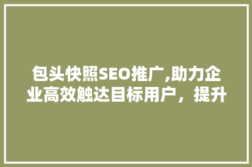 包头快照SEO推广,助力企业高效触达目标用户，提升品牌影响力