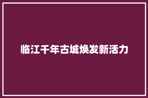 临江千年古城焕发新活力