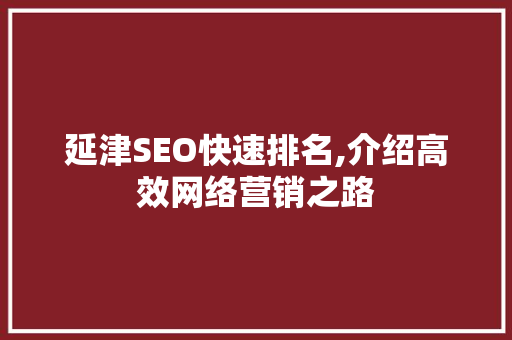 延津SEO快速排名,介绍高效网络营销之路