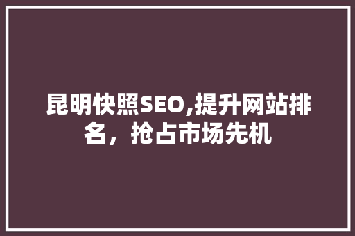 昆明快照SEO,提升网站排名，抢占市场先机