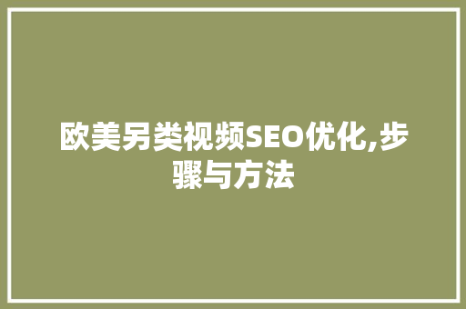欧美另类视频SEO优化,步骤与方法