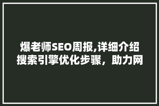 爆老师SEO周报,详细介绍搜索引擎优化步骤，助力网站排名提升