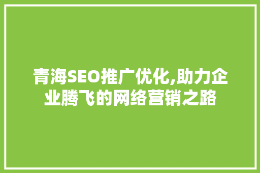 青海SEO推广优化,助力企业腾飞的网络营销之路