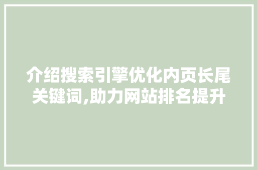 介绍搜索引擎优化内页长尾关键词,助力网站排名提升的秘密武器
