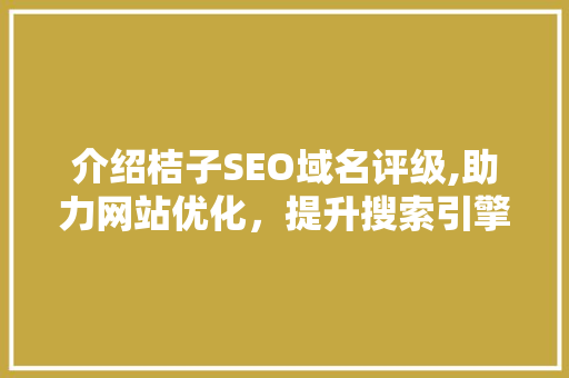 介绍桔子SEO域名评级,助力网站优化，提升搜索引擎排名