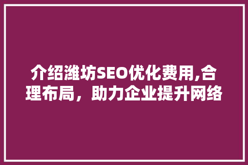 介绍潍坊SEO优化费用,合理布局，助力企业提升网络竞争力