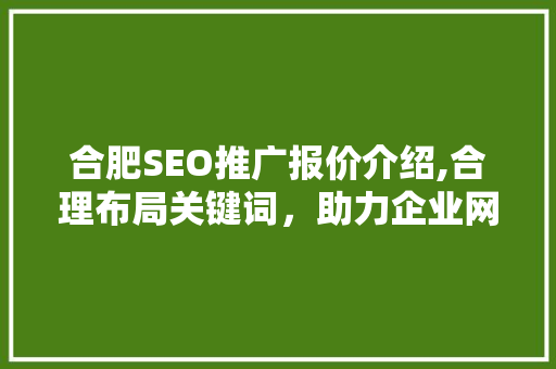 合肥SEO推广报价介绍,合理布局关键词，助力企业网络营销