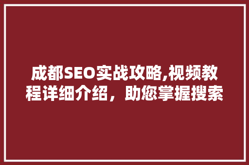 成都SEO实战攻略,视频教程详细介绍，助您掌握搜索引擎优化精髓