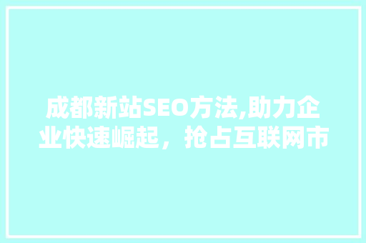 成都新站SEO方法,助力企业快速崛起，抢占互联网市场先机