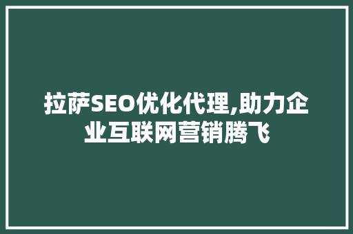拉萨SEO优化代理,助力企业互联网营销腾飞