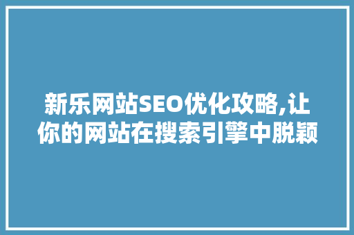 新乐网站SEO优化攻略,让你的网站在搜索引擎中脱颖而出
