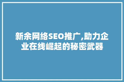新余网络SEO推广,助力企业在线崛起的秘密武器