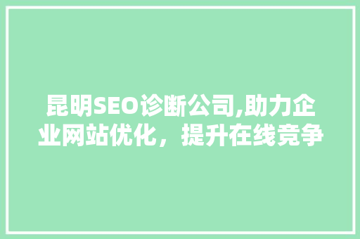 昆明SEO诊断公司,助力企业网站优化，提升在线竞争力  第1张