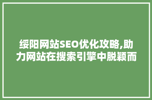 绥阳网站SEO优化攻略,助力网站在搜索引擎中脱颖而出