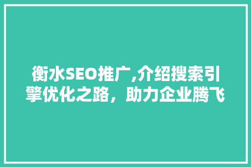 衡水SEO推广,介绍搜索引擎优化之路，助力企业腾飞