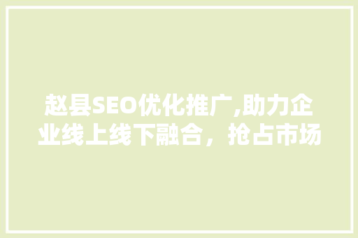 赵县SEO优化推广,助力企业线上线下融合，抢占市场先机