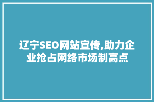 辽宁SEO网站宣传,助力企业抢占网络市场制高点