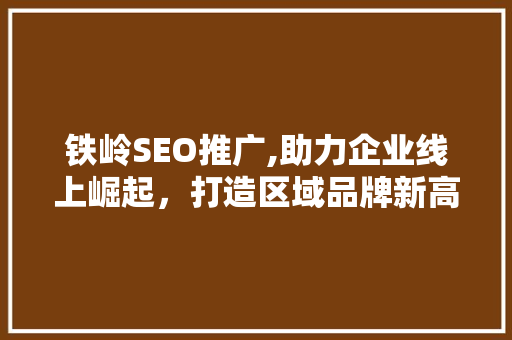 铁岭SEO推广,助力企业线上崛起，打造区域品牌新高度  第1张