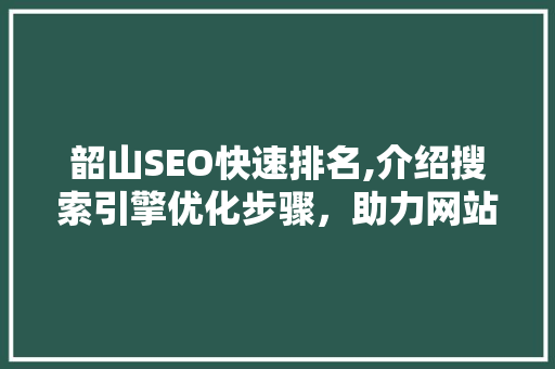 韶山SEO快速排名,介绍搜索引擎优化步骤，助力网站快速崛起