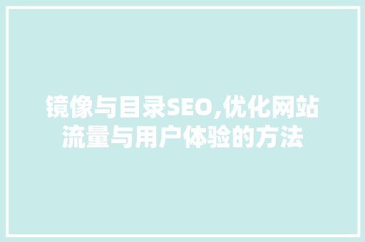 镜像与目录SEO,优化网站流量与用户体验的方法