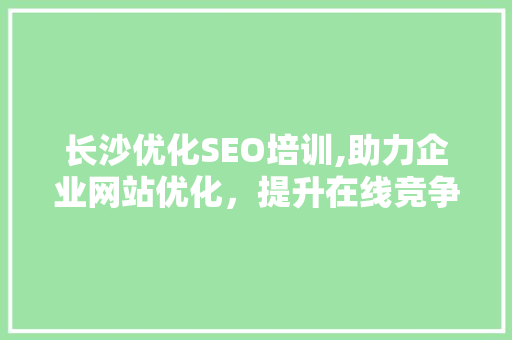 长沙优化SEO培训,助力企业网站优化，提升在线竞争力