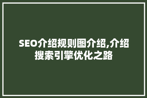 SEO介绍规则图介绍,介绍搜索引擎优化之路