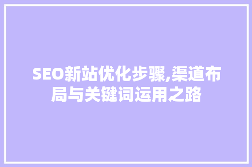 SEO新站优化步骤,渠道布局与关键词运用之路