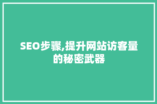 SEO步骤,提升网站访客量的秘密武器