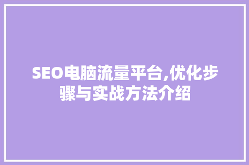 SEO电脑流量平台,优化步骤与实战方法介绍