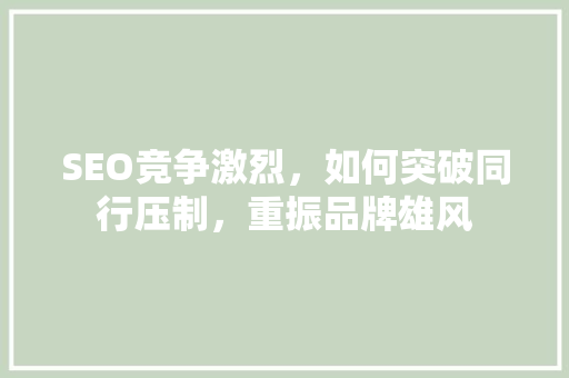 SEO竞争激烈，如何突破同行压制，重振品牌雄风